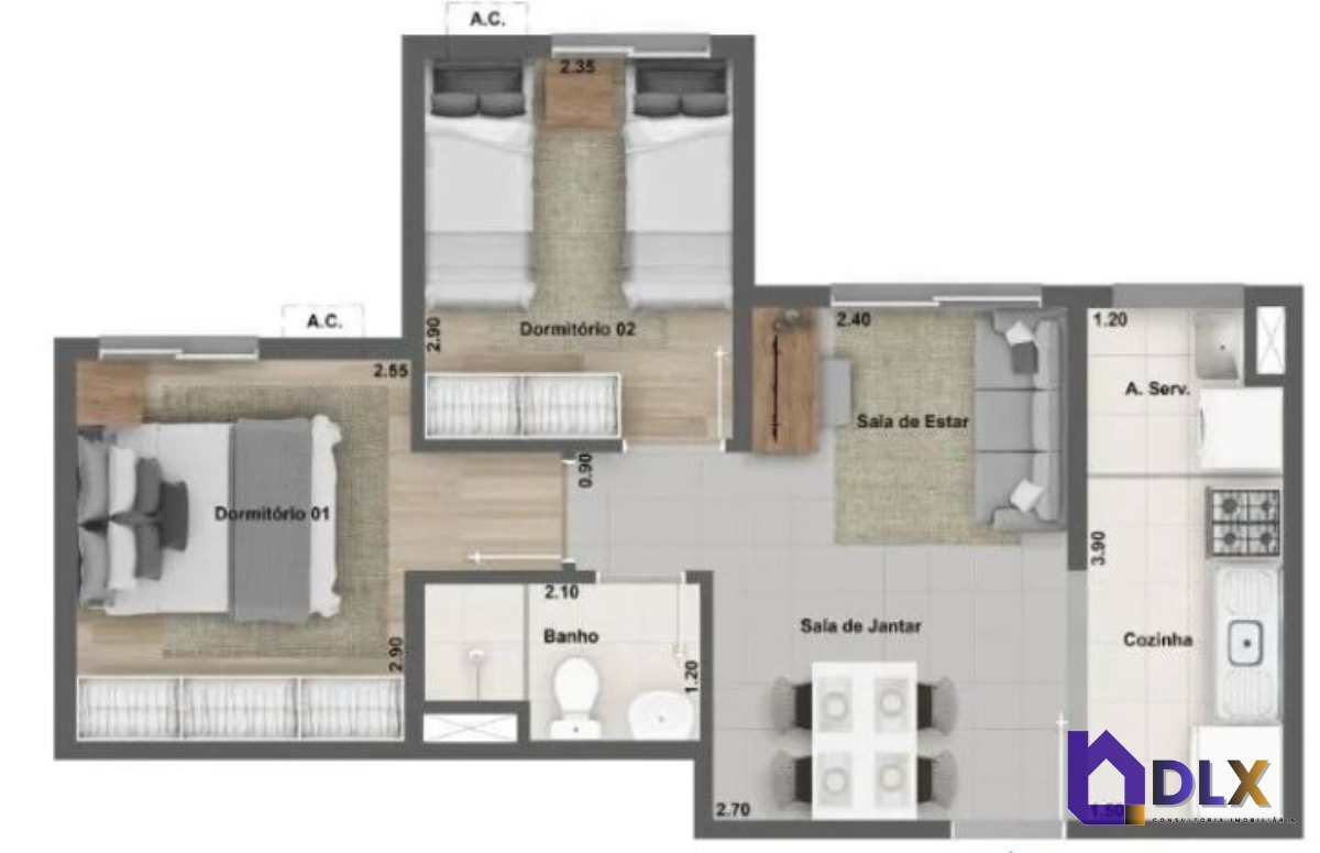 Apartamento, 2 quartos, 43 m² - Foto 18